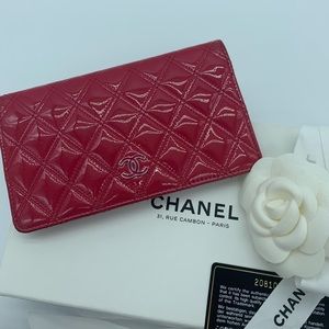 Authentic Chanel CC Fushia flap wallet